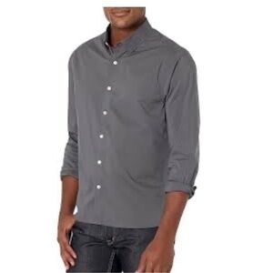 NWOT Van Heusen Dress Shirt Men's Regular Fit Wrinkle Free Grey Size XL